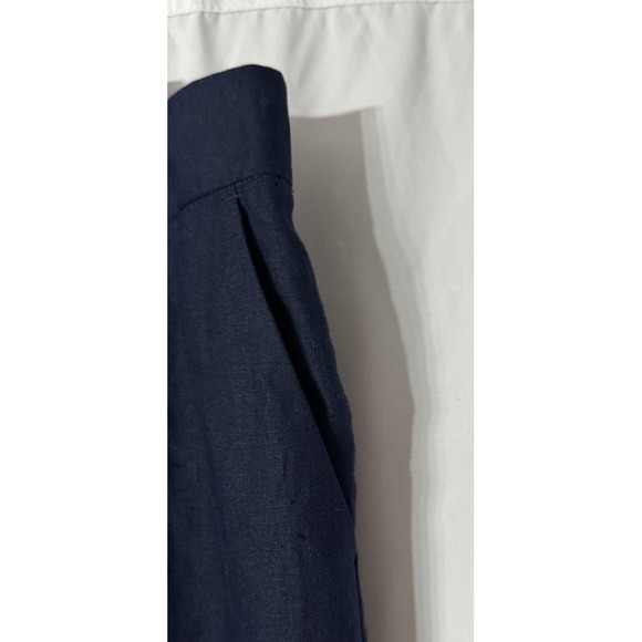 NWT Talbots Bristol Cropped Womens Navy Blue Linen Straight Stretch Pants 16W - Picture 7 of 10